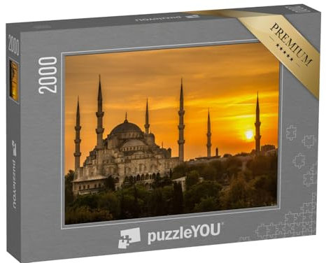 puzzleYOU: Puzzle 2000 Teile „Sonnenuntergang an der Blauen Moschee“ – aus der Puzzle-Kollektion Blaue Moschee Istanbul