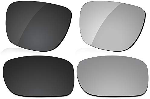 LenzReborn Verres polarisés de rechange compatibles avec les lunettes de soleil RB4165-51 Justin, noir foncé + gris argenté, taille unique