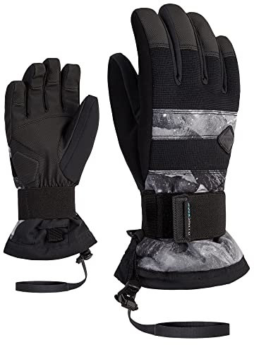 Ziener Kinder MANU Snowboard-Handschuhe/Wintersport | wasserdicht, atmungsaktiv; Protektor, Grey Mountain Print, M