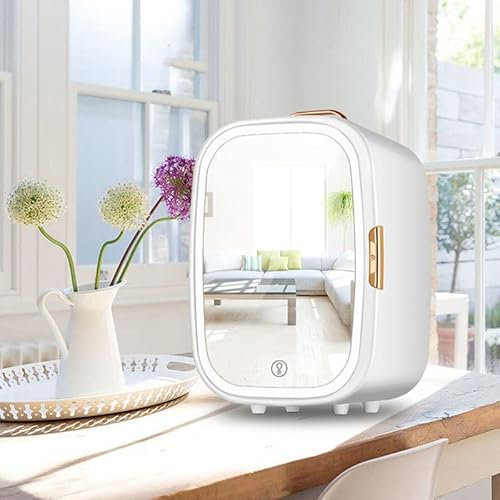 vijian Beauty Fridge, 20L Personal Mini Fridge with glass door, AC/DC for home and car for Skincare, Makeup & Cosmetic Products Storage