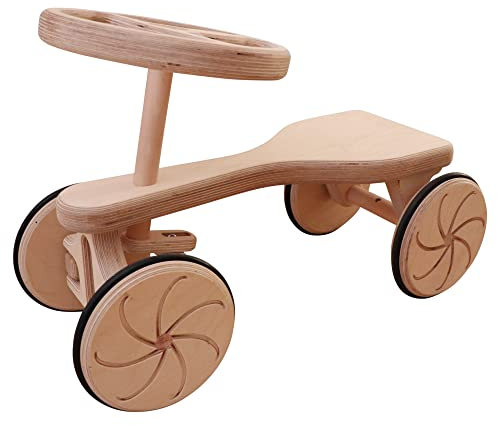 Frechling® Flitzer Rutsch-Auto, Laufrad aus Holz, Rutscher mit Gummireifen, Made in Germany, nachhaltig, für Kinder, Nach Montessori- und Waldorfpädagogik