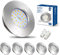 HiBay Einbaustrahler LED Flach 7W LED Spot Badezimmer IP44 Deckenspots Rund Matt Nickel 4500K Neutralweiß Einbauleuchten 850lm 6er Set