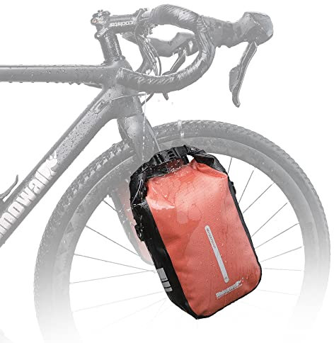 Rhinowalk Fahrradtasche, Gepäckträgertasche, wasserdicht, Fahrradtasche für Gepäckträger, Satteltasche 4L, Umhängetasche, Laptopgepäckträger, professionelles Fahrradzubehör-Orange