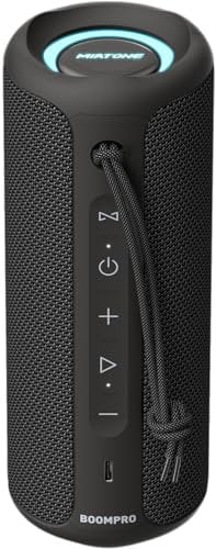MIATONE Boompro Bluetooth Speaker 36W Portable Speakers with Stereo Sound Bass, Bluetooth 5.3 Wireless Speaker USB Type C, 5000mAh 16H Playtime IPX7 Waterproof for Outdoor - Black