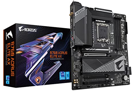 GIGABYTE B760 AORUS Elite AX (LGA 1700/ Intel/ B760/ ATX/DDR5/ Triple M.2/ PCIe 4.0/ USB 3.2 Gen2X2 Type-C/WiFi 6E/ 2.5GbE LAN/Q-Flash Plus/PCIe EZ-Latch/Gaming Carte mère)