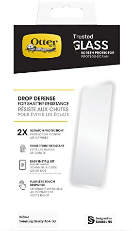 OtterBox Protector de Pantalla de Cristal Templado Trusted Glass para Samsung Galaxy A54 5G, Protección contra arañazos, rotura y caídas x2