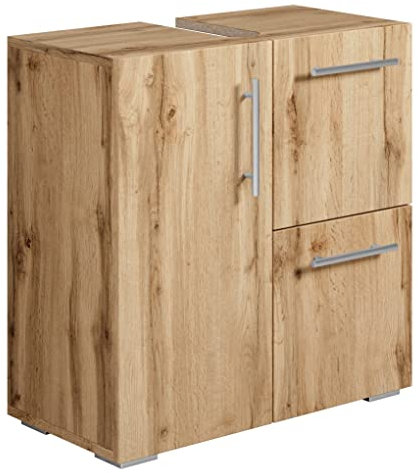 Badezimmer Badmöbel Mars - Eiche - Unterschrank Badmöbelset Badschrank Schrank Waschbeckenunterschrank