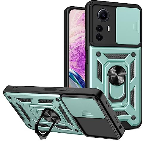 ESTH® Funda para Xiaomi Redmi Note 12S 4G con Protección de Cámara Cubierta y Soporte de Anillo [Compatible con Soporte Magnético para Coche] Carcasa Grado Militar Anti-caída, Verde