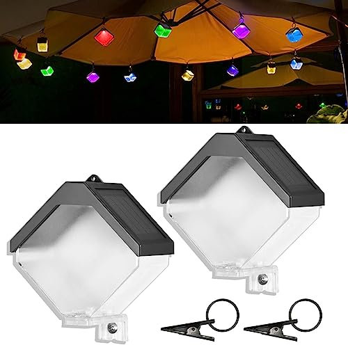 Joyes Solarlampen für Außen Garten, 2 Stück Aufhängbar Solar Lampe für Wasserdichte, Gartenlampen Dekoration Zaunbeleuchtung mit 2 Modi LED Warmweiß/Farbwechselnde für Garten Dekoration,Treppe,Hof