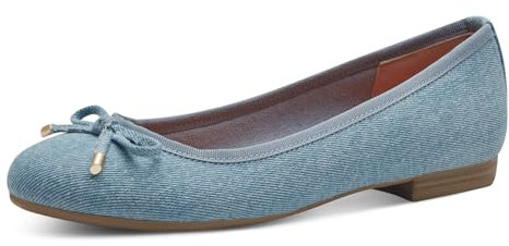 MARCO TOZZI Damen Ballerinas Glitzer Vegan, Blau (Lt Blue Jeans), 39 EU