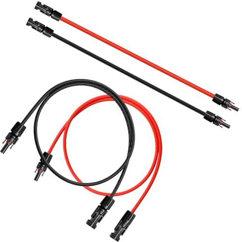 WBGADAM Solarkabel 6mm² Verlängerungskabel 20M, Pv Kabel IP67 Photovoltaik Kabel Stecker montierter Solar-Stecker,Rot+Schwarz