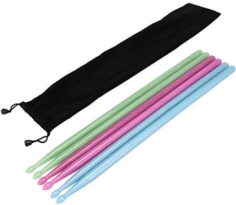Spactz 3 pares de palillos brillantes profesionales de nailon 5A palillos de colores accesorios para herramientas de percusión
