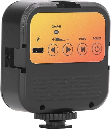 Zweifarbige LED-Videoleuchte an der Kamera mit 2000-mAh-Akku, 2500 Bis 6500 K, Ultrahell, Dimmbar, Tragbare LED-Fülllampe für Fotos, Wiederaufladbar