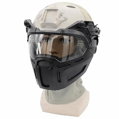 Fotrsta Masque Demi-Visage Casques Tactique avec Lunettes Masque Paintball Airsoft CS Jeux Protection Intégral Fast Casques Equipement pour Halloween Chasse Paintball CS Wargame