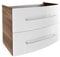 FACKELMANN Waschbeckenunterschrank Verona – Hochwertiger Waschtischunterschrank in Nussbaum & Weiß-Hochglanz – Unterschrank Hängend, Made in Germany, 79,4 x 57,5 x 45,5 cm