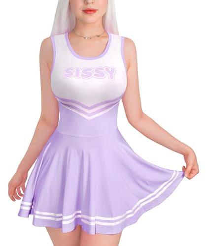 LittleForBig Minigonna aderente da donna senza maniche setosa, Viola, M