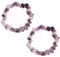 GENSMILE Amethyst Stein Armband Kristallsteine Kette - 2 Stück Natürliches Rock Crystal Edelsteinperlen Armband für Damen, Echte Steine Yoga Energie Stein Amethyst Kette Geschenke für Mädchen Frauen