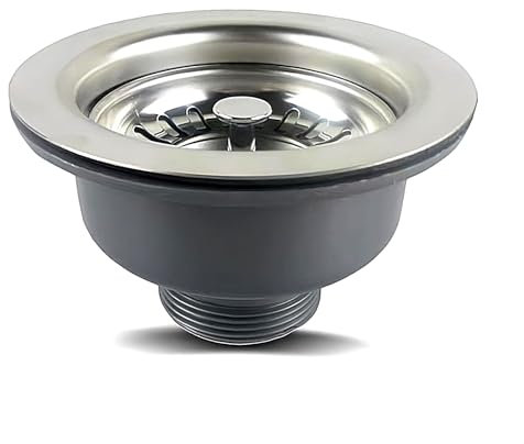 SopimusZ 110mm Sink Waste, Stainless Steel and PVC Kitchen Sink Basket Strainer Plug Waste Basket Sink Waste 1½