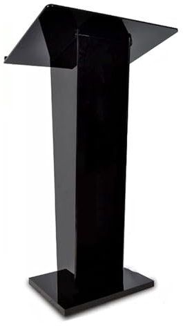 esmen Schräges Podium Acryl-Podiumsständer, Begrüßungspult, Multimedia-Podiumstisch, schwarzer Podiumsständer, Rednerpult für Konferenzfeiern von Lehrerrednern Bodenstehendes Podium