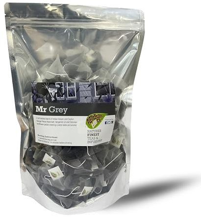 PYRAMID TEA BAGS | INDIVIDUAL MESH BAGS | 100 x biodegradable bags | MR GREY (EARL GREY)