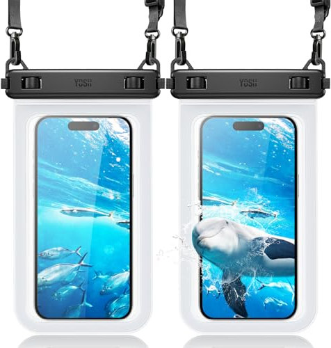 YOSH Crossbody Waterproof Phone Pouch, 2 Pack IPX8 Waterproof Phone Case for Swimming, Underwater iPhone Case for iPhone 16 15 14 13 12 Pro, Samsung S24 S23 S22, Huawei P40 P30 Xiaomi 14 up to 6.8
