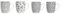 Home ESPRIT Juego de 4 Tazas Mug Azul Blanco Porcelana 340 ml