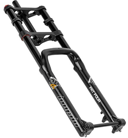 Fourche de vélo de Neige 26 Pouces 5.0 Pneu Fat VTT/E-Bike Fourche à Suspension pneumatique Voyage 140 mm Rebond réglable Double épaule Fourche Axe traversant 150 mm 1-1/8 Tube Droit