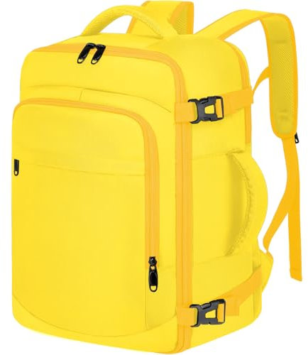 ENZOSUM Handgepäck 40x20x25cm für Ryanair Untersitz Handgepäck Tasche für Frauen 14-Zoll-Laptop Rucksack für Kurzstreckenfahrten Reisetasche für Frauen,Gelb