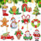 12 Pièces Diamond Painting Noel Porte Clé, Diamant Peinture Noël Pendentif,5D DIY Kit Peinture Diamant Noel pour Enfants Adultes, pour Bricolage Porte Clef Noel Decoration Suspendre à Fenêtre