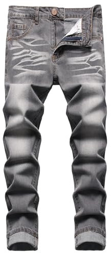 JENY-LUCK Men's Slim Fit Stretch Straight Fit Washed Ripped Denim Skinny Jeans for Men - Fashion Distressed Destroyed