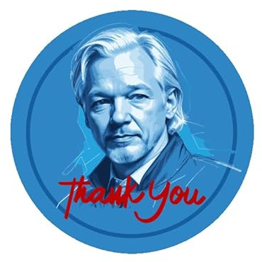 Sammys Shirt Store Julian Assange - Thank You, Danke Aufkleber 10 cm