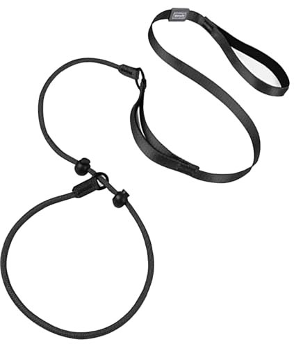 WOLMIK Slip Lead for Dogs - 5.6 FT Long Slip-On Dog Lead Rope Leash, Anti-Choking & No Pull Nylon Dog Training Rope with Adjustable Collar, Control Leash for Small Medium Large Dogs - Black