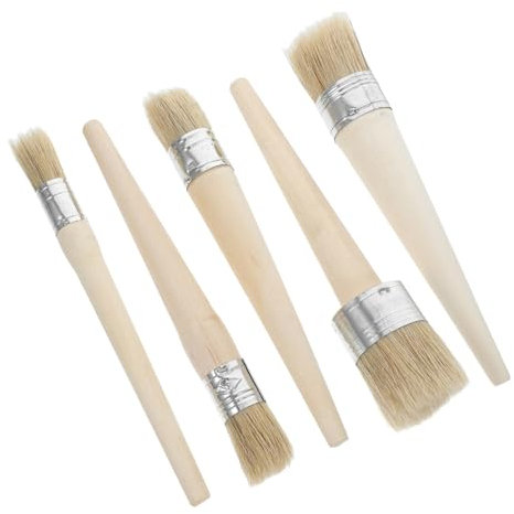 Angoily 5pièces Pinceaux à Colle pour Bois Pinceau Rond Et Plat pour Meubles Peinture Et Décoratif Outils pour Artisanat Et Bricolage DIY