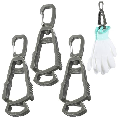 Mabor 3Pcs Glove Clips for Work Glove Holders, Work Glove Holder for Duty Belt, Belt Grabber Clip for Construction Worker(Green)