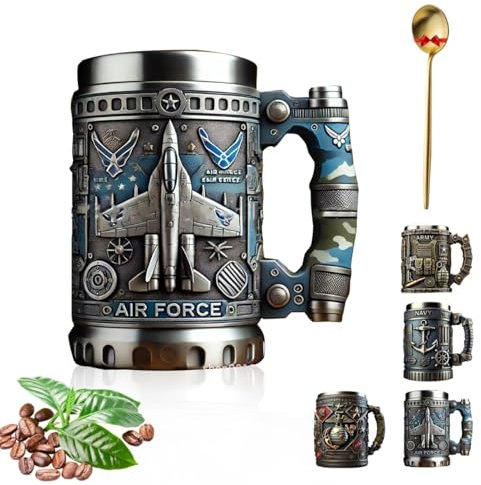 Military 3D Mug, Personalized Veterans Commemorative Coffee Cup, 3D Print Army Themed Mug, Beautiful Military Symbol Themed Coffee Cup, Gift for Veterans - Salute to The Heroes (B)