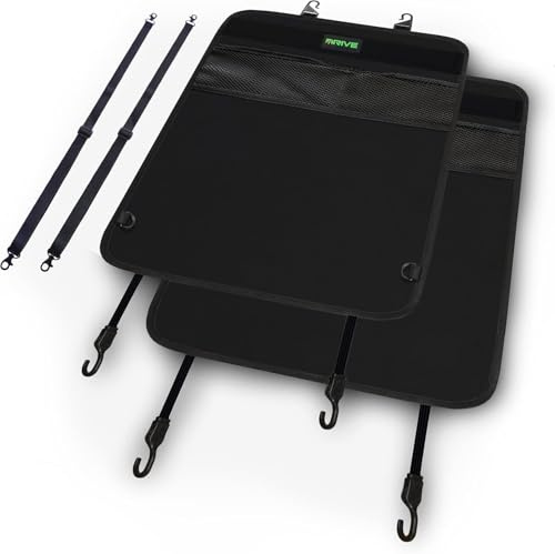 LOFERMA 2er-Set Autositz-Schutzmatten – Beidseitig verwendbar, 46x66 cm | Graue Kickschutzmatten für Rücksitze | Ideal für Familien & Kinder(Schwarz)