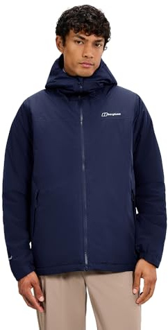 Berghaus Men's Deluge Pro Waterproof Insulated Jacket | Adjustable | Durable Coat | Rain Protection Waterproof Jacket, Blue, XL