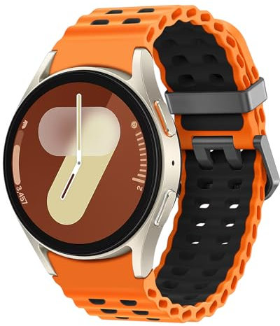Ocean Sport Armband Kompatibel mit Samsung Galaxy Watch 7/4/6/5 Armband 40mm 44mm Herren,Atmungsaktives Weiches Silikon Armbänder für Galaxy Watch 4/6 Classic 43mm 47mm 42mm 46mm/FE/5 Pro 45mm Band