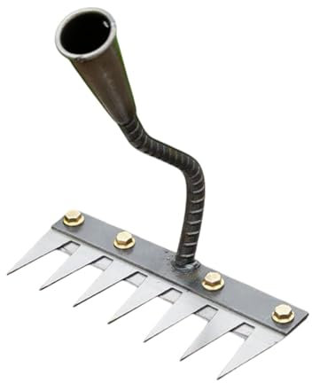 MagiDeal Râteau de Désherbage de Jardin, Outils Jardinage Rateau de Desherbage, Rateau de Désherbage Berthaus en Acier Gardenage, pour Désherbage, Ameublissement du Sol, Semis, 7 Dents