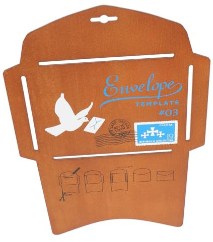 KONTONTY Briefumschläge Schablone Aushöhlungsvorlage Schablonen Diy Werkzeug Holzmaterialien Umschläge Briefe Partyeinladungen Weihnachtskarten Handschriftdesigns Vintage Design
