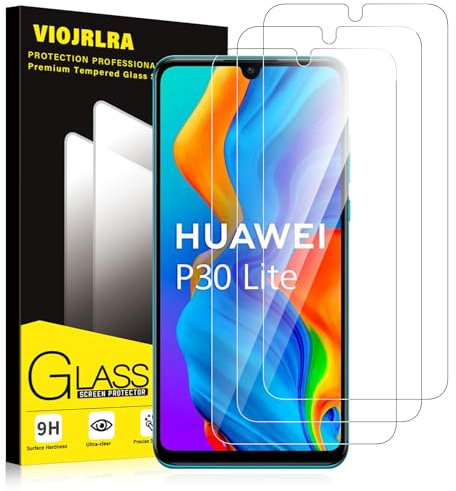 Viojrlra Verre Trempé [3 Pièces] Pour Huawei P30 Lite, Dureté 9H Film Protection écran, Ultra Résistant Vitre Protecteur, Clarté HD, sans Bulles, Anti-Rayures