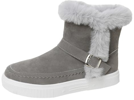 Stivali Lunghi Donna Scarpe Uomo Eleganti Invernali Stivaletti con Plateau di Gomma Pioggia 38 Curvy Scarponcini Grey 40