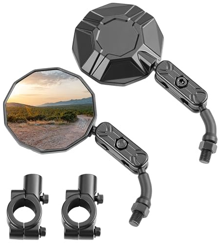 KEMIMOTO 2 Stück Fahrradspiegel Klappbar, HD 360° Verstellbar Rückspiegel Fahrrad Spiegel für 20-24mm Lenker mit Silikonverstärkter Kugelgelenk, für E Scooter, E Bike, Mountainbikes, Rennrad