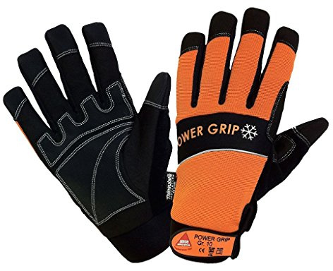 strongAnt Winter-handschuh POWER GRIP Sicherheitshandschuhe schwarz/orange - Neoprene - Größe: 11