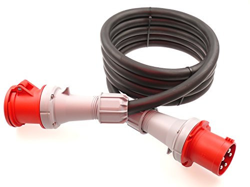 CEE Verlängerungskabel Starkstromkabel 63A 400V Gummileitung H07RN-F 5g16 mm² IP44 außen 10m