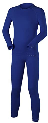 FALKE Unisex Kinder Baselayer-Set Maximum Warm K Uw Funktionsmaterial schnelltrocknend 1 Stück, Blau Yve 6714, 110-116
