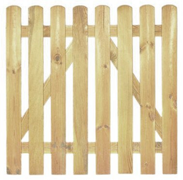 StaketenTür 'Premium' 100x100/100 cm - gerade – kdi / V2A Edelstahl Schrauben verschraubt - aus getrocknetem Holz glatt gehobelt – gerade Ausführung - kesseldruckimprägniert