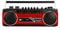 Riptunes Cassette Boombox, Retro Blueooth Boombox, Cassette Player and Recorder, AM/FM/SW-1-SW2 Radio-4-Band Radio, USB, and SD, RED
