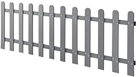 NEU.HOLZ Clôture Décorative Brise Vue Palissade Barrière Cloison Séparation en Bois Composite (WPC) 200 x 60 cm Gris