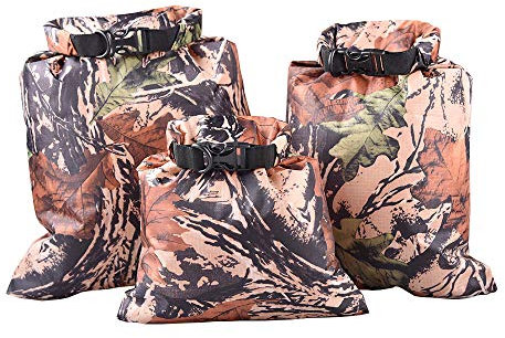 3 Packs Waterproof Dry Bag 3L / 5L / 8L Outdoor Rafting Kayak Diving Beach Lightweight Rubber Waterproof Storage Bag Color of Withered Grass